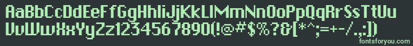 フォントPfbitmapOnesquared – 黒い背景に緑の文字