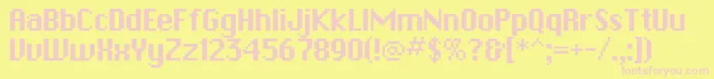 PfbitmapOnesquared Font – Pink Fonts on Yellow Background