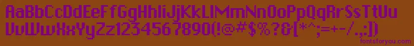 PfbitmapOnesquared Font – Purple Fonts on Brown Background