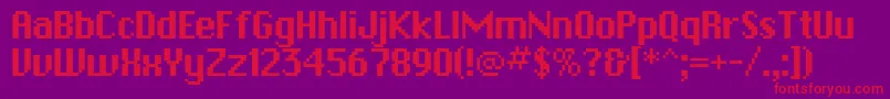 PfbitmapOnesquared Font – Red Fonts on Purple Background