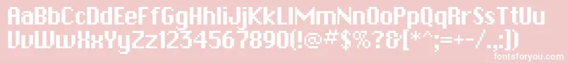 PfbitmapOnesquared Font – White Fonts on Pink Background