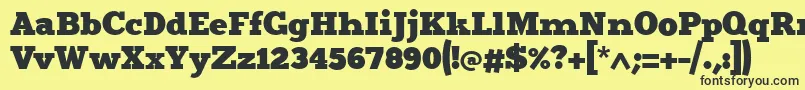 Merit4 Font – Black Fonts on Yellow Background
