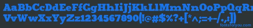 Merit4 Font – Blue Fonts on Black Background