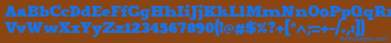 Шрифт Merit4 – синие шрифты на коричневом фоне