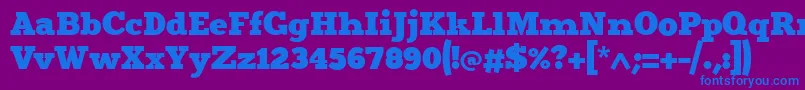 Merit4 Font – Blue Fonts on Purple Background