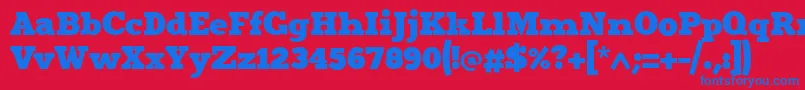Merit4 Font – Blue Fonts on Red Background