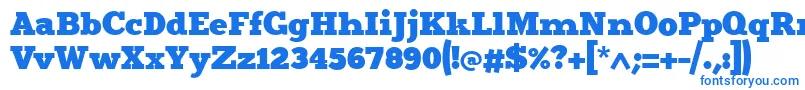 Merit4-Schriftart – Blaue Schriften auf weißem Hintergrund