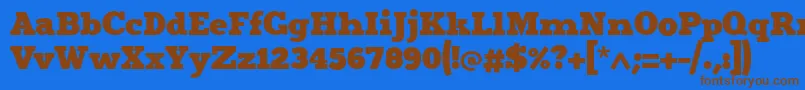 Merit4 Font – Brown Fonts on Blue Background