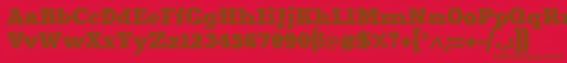 Merit4 Font – Brown Fonts on Red Background