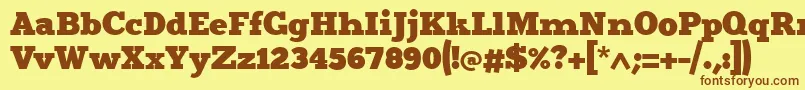 Шрифт Merit4 – коричневые шрифты на жёлтом фоне