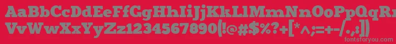 Merit4-fontti – harmaat kirjasimet punaisella taustalla