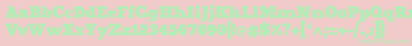 Merit4 Font – Green Fonts on Pink Background