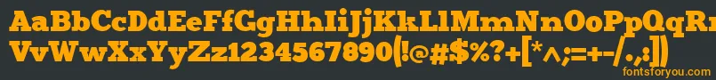 Merit4 Font – Orange Fonts on Black Background