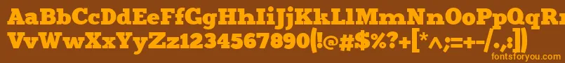 Merit4 Font – Orange Fonts on Brown Background