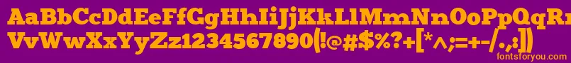 Merit4 Font – Orange Fonts on Purple Background