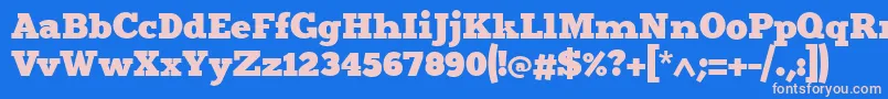 Merit4 Font – Pink Fonts on Blue Background