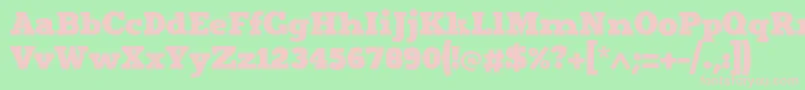 Merit4 Font – Pink Fonts on Green Background