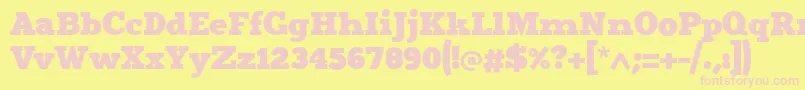 Merit4 Font – Pink Fonts on Yellow Background