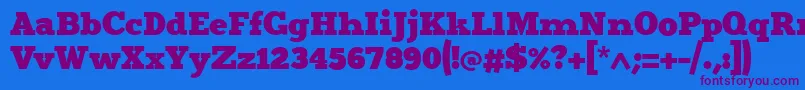 Merit4 Font – Purple Fonts on Blue Background