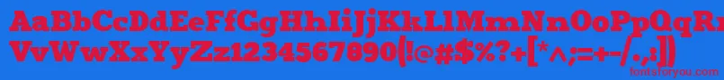 Merit4 Font – Red Fonts on Blue Background