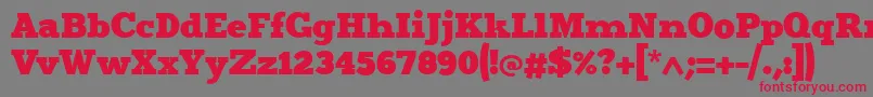Czcionka Merit4 – czerwone czcionki na szarym tle