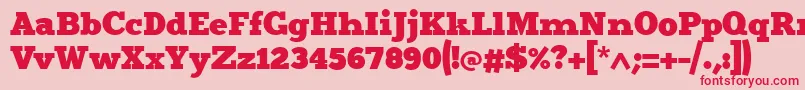 Merit4 Font – Red Fonts on Pink Background