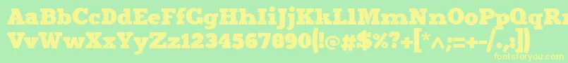 Merit4 Font – Yellow Fonts on Green Background