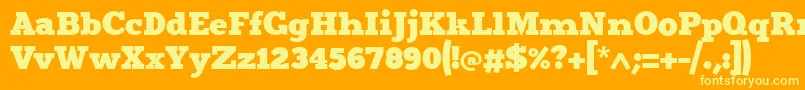 Шрифт Merit4 – жёлтые шрифты на оранжевом фоне