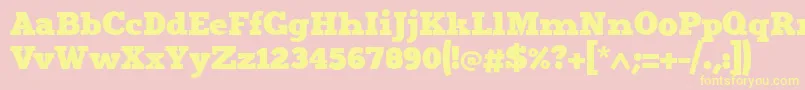 Merit4 Font – Yellow Fonts on Pink Background