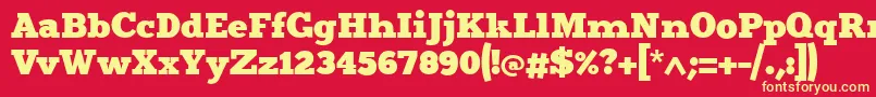 Шрифт Merit4 – жёлтые шрифты на красном фоне