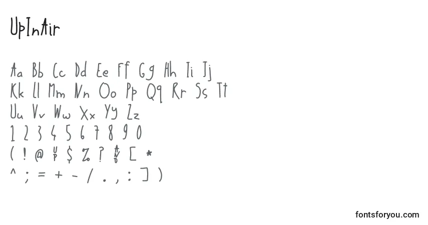Czcionka UpInAir – alfabet, cyfry, specjalne znaki