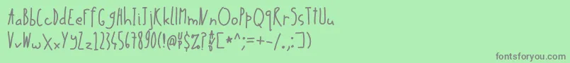 フォントUpInAir – 緑の背景に灰色の文字