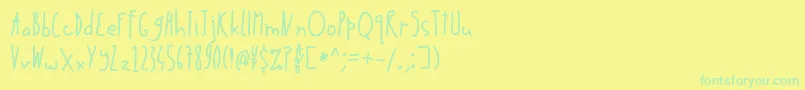 UpInAir-Schriftart – Grüne Schriften auf gelbem Hintergrund