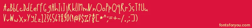 フォントUpInAir – 黄色の文字、赤い背景