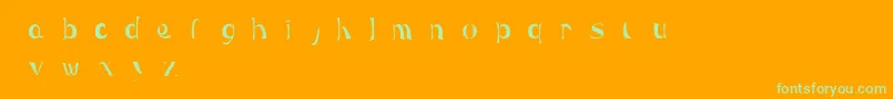 Czcionka Maera – zielone czcionki na pomarańczowym tle