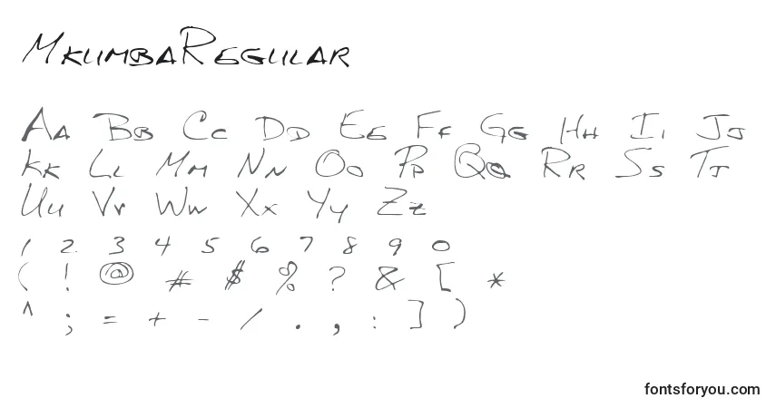 Schriftart MkumbaRegular – Alphabet, Zahlen, spezielle Symbole