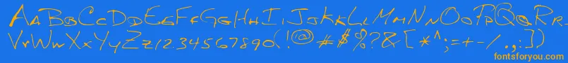 MkumbaRegular Font – Orange Fonts on Blue Background