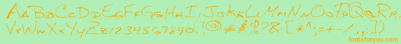 Police MkumbaRegular – polices orange sur fond vert