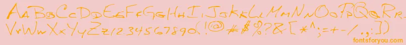 Weitere Informationen zur MkumbaRegular-Schriftart MkumbaRegular-Schriftart – Orangefarbene Schriften auf rosa Hintergrund