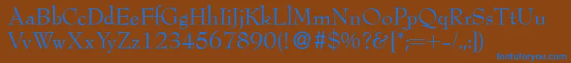 BernhardmodernRegular Font – Blue Fonts on Brown Background
