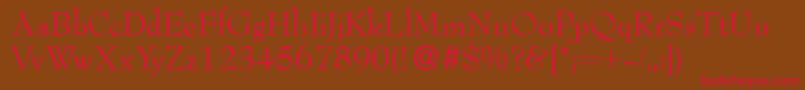 BernhardmodernRegular Font – Red Fonts on Brown Background