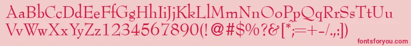 BernhardmodernRegular Font – Red Fonts on Pink Background
