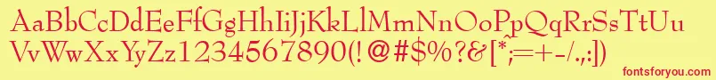 BernhardmodernRegular Font – Red Fonts on Yellow Background