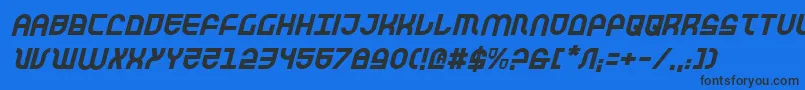 TrekTrooperItalic Font – Black Fonts on Blue Background