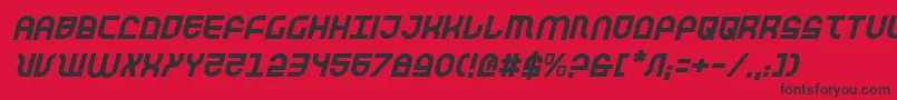 TrekTrooperItalic Font – Black Fonts on Red Background