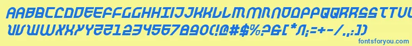 More about TrekTrooperItalic Font TrekTrooperItalic Font – Blue Fonts on Yellow Background