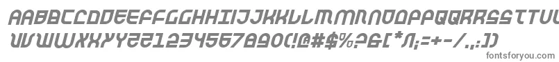 TrekTrooperItalic-Schriftart – Graue Schriften auf weißem Hintergrund