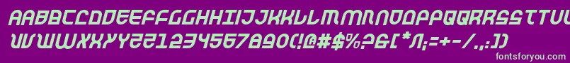 TrekTrooperItalic Font – Green Fonts on Purple Background