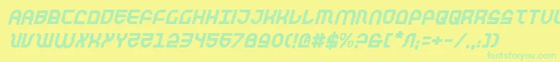 TrekTrooperItalic Font – Green Fonts on Yellow Background
