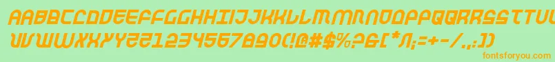 TrekTrooperItalic Font – Orange Fonts on Green Background